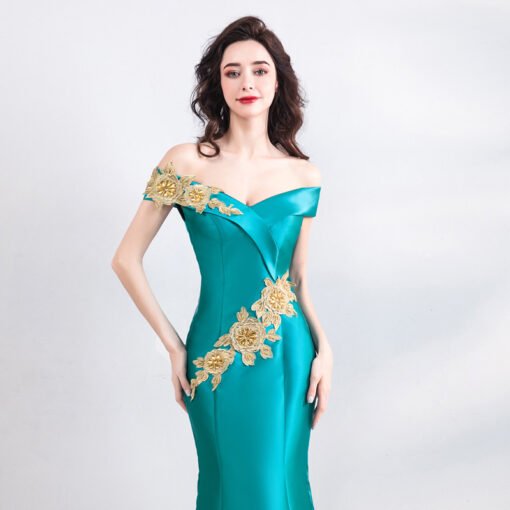 Turquoise Formal Dress Mermaid Sexy Evening Dress - Image 4
