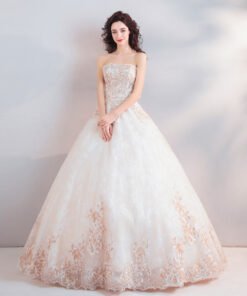ball gown wedding dress strapless 0801-04