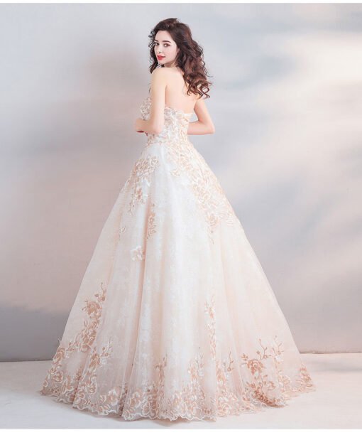 ball gown wedding dress strapless 0801-05