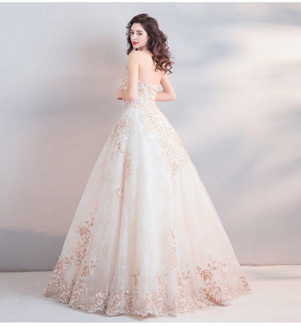 ball gown wedding dress strapless 0801-05