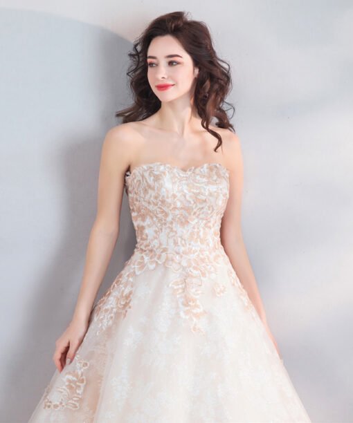 ball gown wedding dress strapless 0801-06