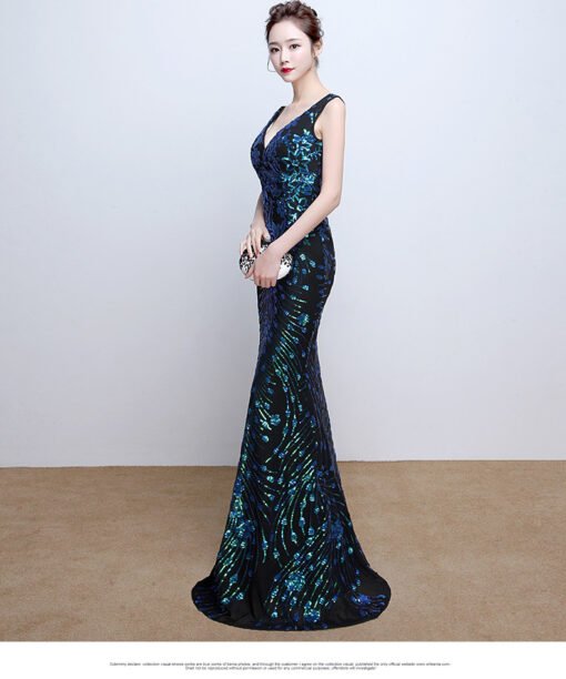 black mermaid dress 0815-02