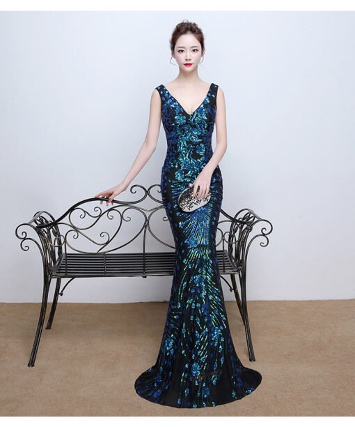 black mermaid dress 0815-05