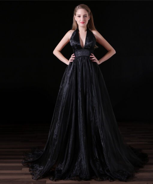 black prom dress with train-0842-03