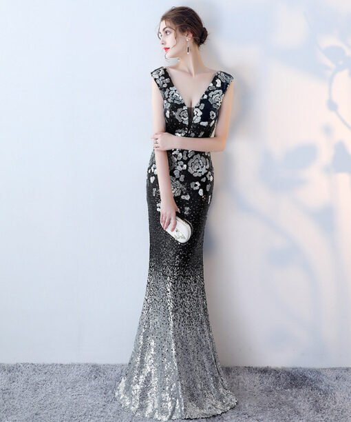 black sexy formal dress-0862-03