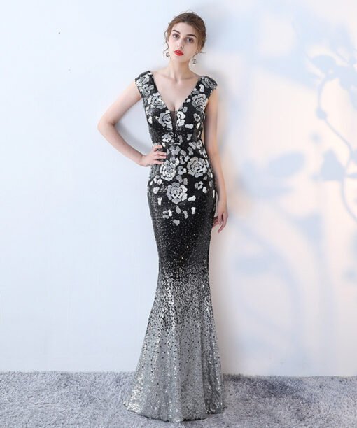 black sexy formal dress-0862-04