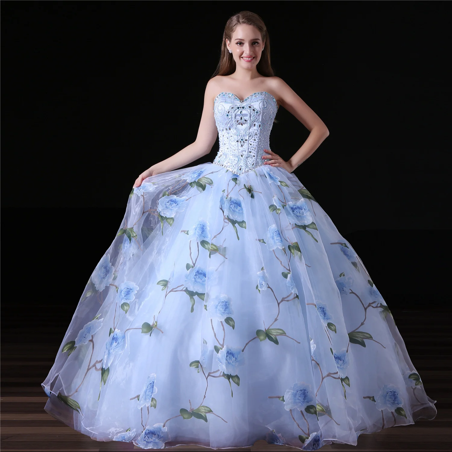 blue ball gown prom dress-0833-01