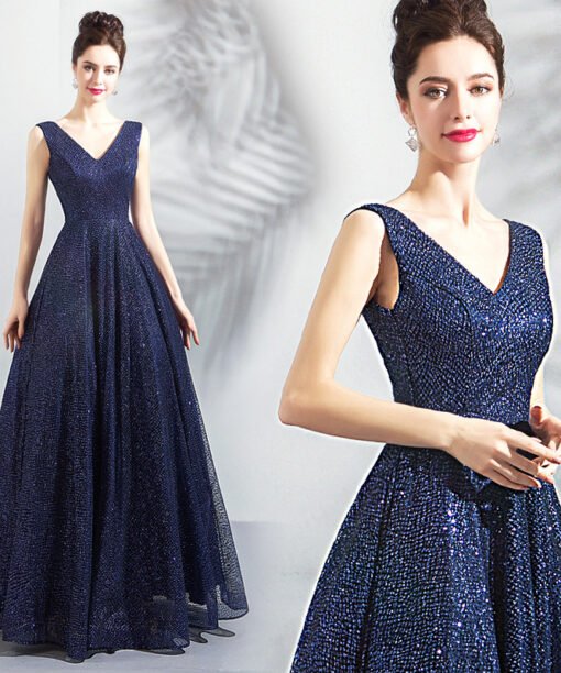 blue formal dress 0796-04