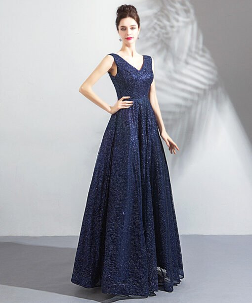 blue formal dress 0796-07