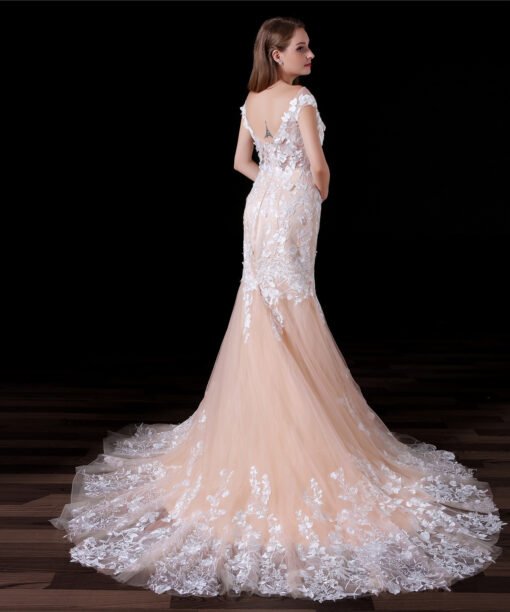 champagne mermaid wedding dress-0841-02