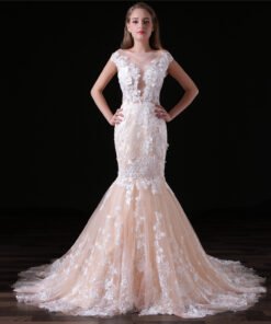 champagne mermaid wedding dress-0841-04