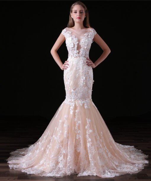 champagne mermaid wedding dress-0841-04