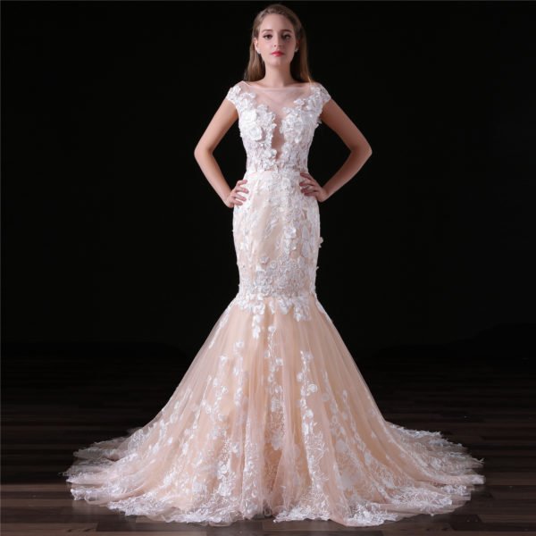 champagne mermaid wedding dress-0841-04