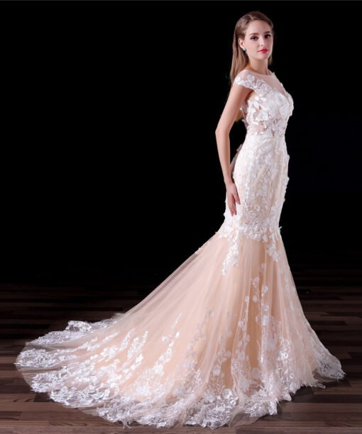 champagne mermaid wedding dress-0841-05