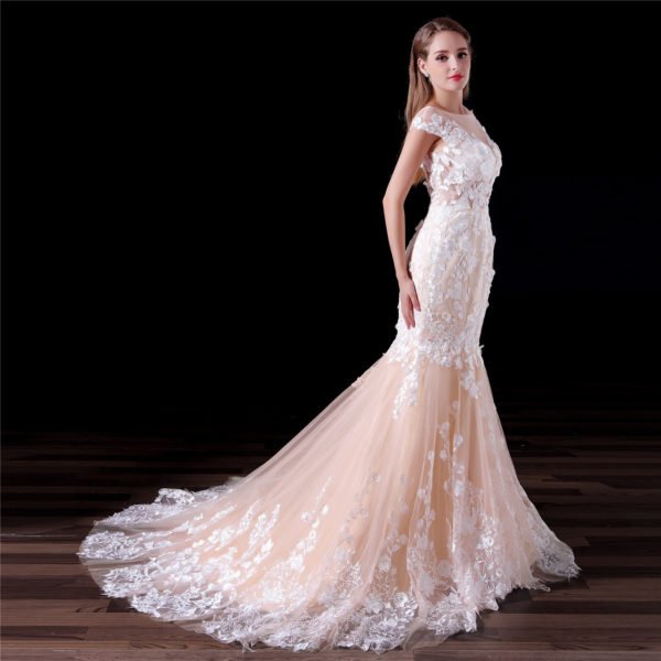 champagne mermaid wedding dress-0841-05