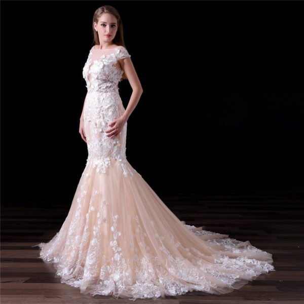 champagne mermaid wedding dress-0841-06