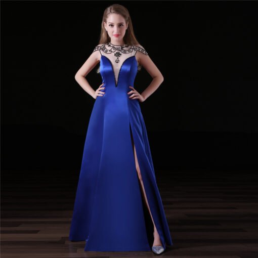 dark blue formal dress-0832-05