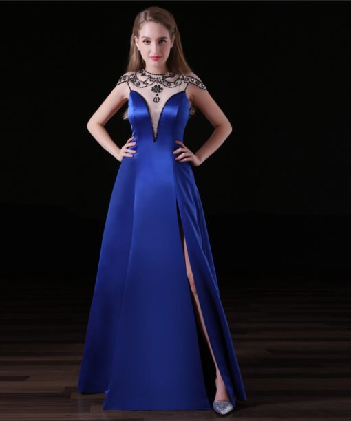 dark blue formal dress-0832-05