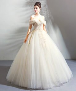 gold and white wedding dress 0804-02