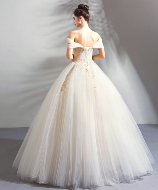 gold and white wedding dress 0804-06