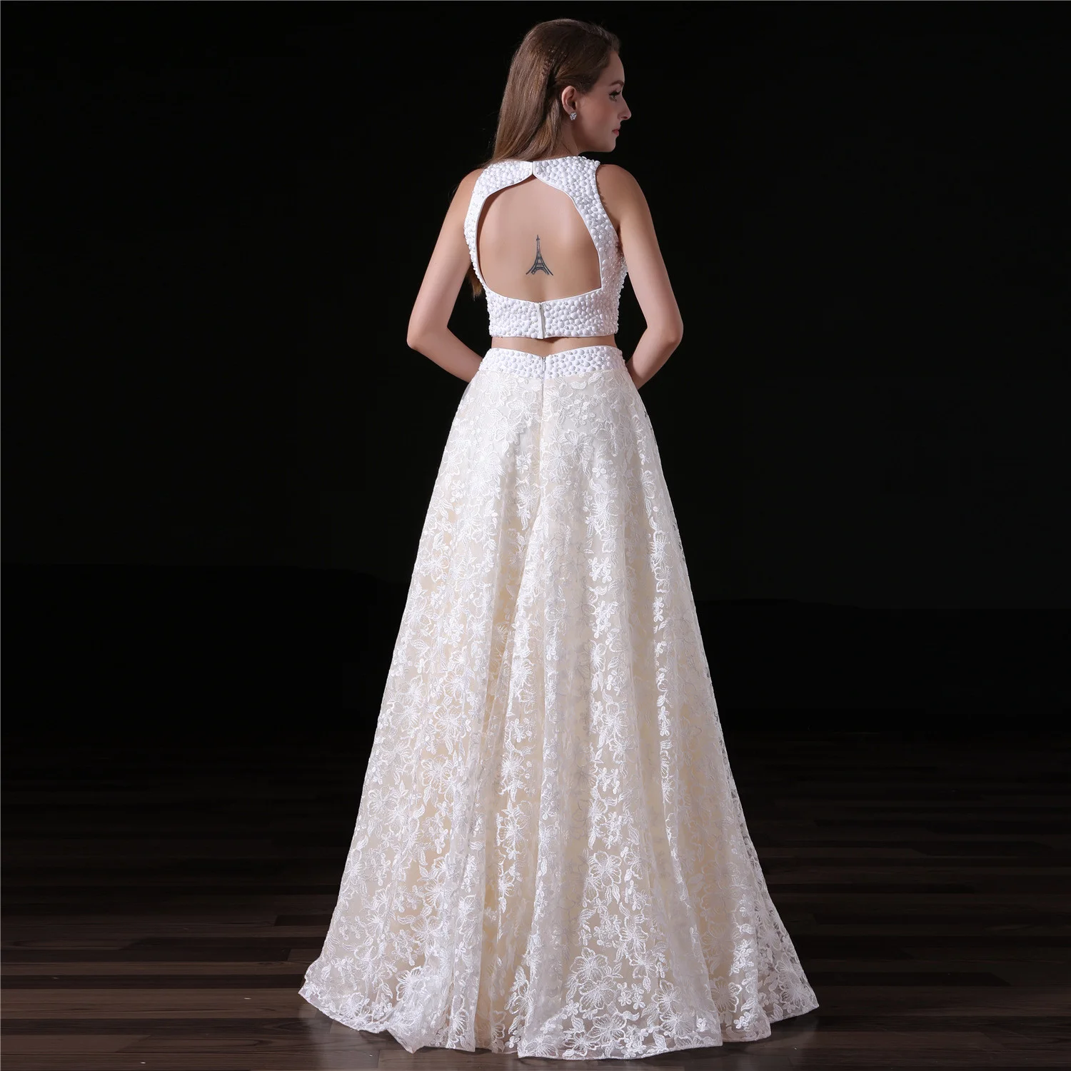 lace two piece prom dress-0836-03