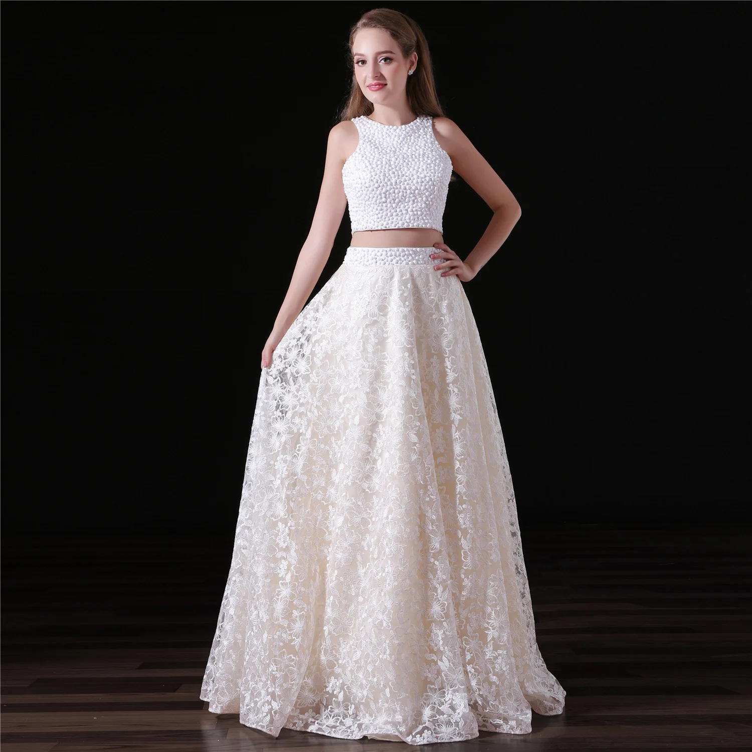 lace two piece prom dress-0836-04