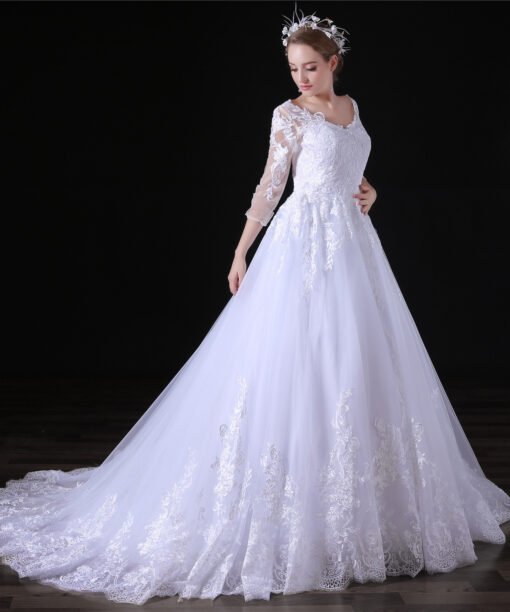 lace wedding dress plus size-0852-01