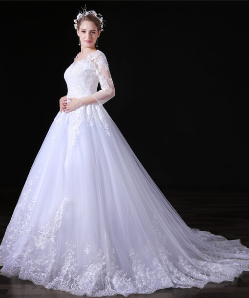 lace wedding dress plus size-0852-05