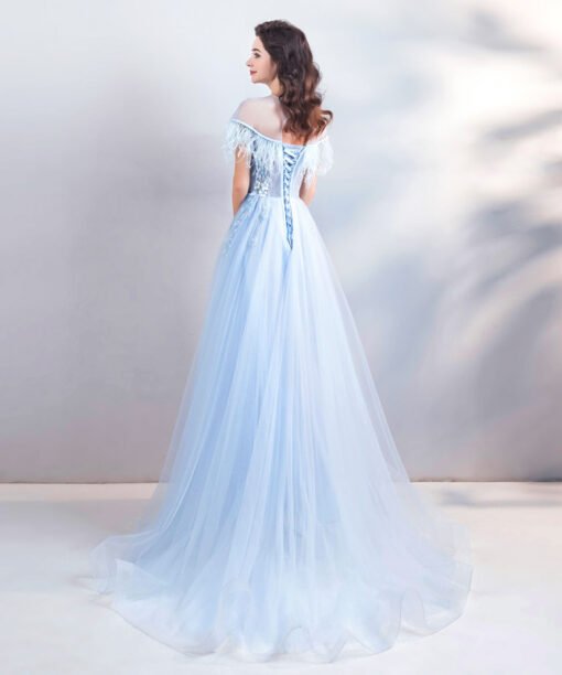 light blue formal dress 0807-03