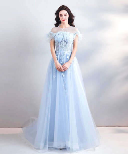 light blue formal dress 0807-05