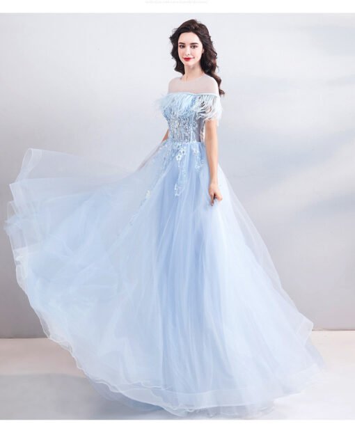 light blue formal dress 0807-06