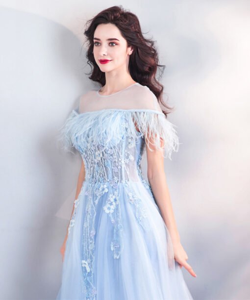 light blue formal dress 0807-08
