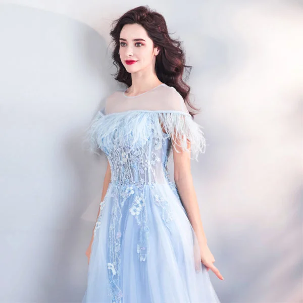light blue formal dress 0807-08