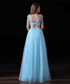 light blue two piece prom dress-0822-03