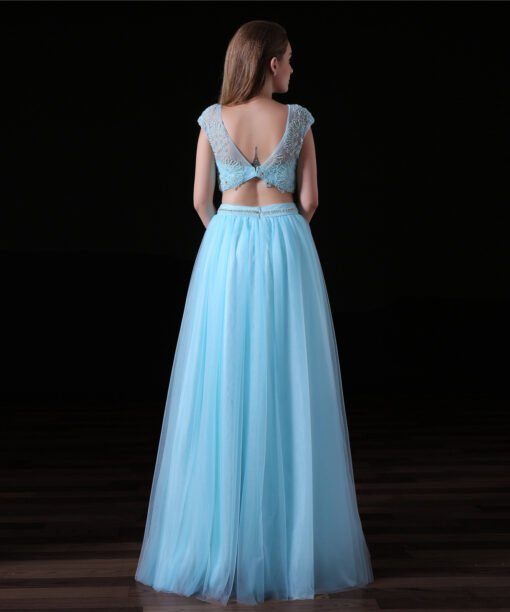 light blue two piece prom dress-0822-03