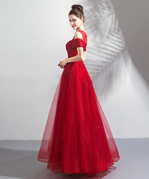 long red evening dress 0805-06