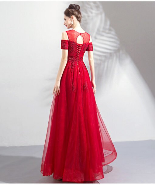 long red evening dress 0805-08