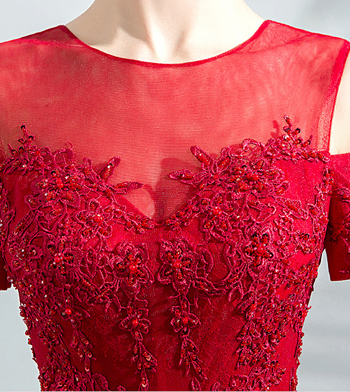 long red evening dress 0805-09