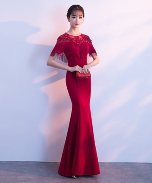 mermaid evening gown 0809-01