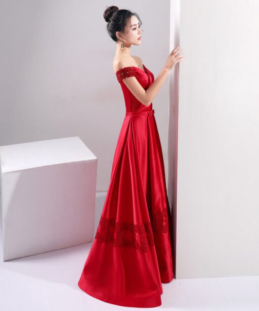 off the shoulder red prom dress-0860-04