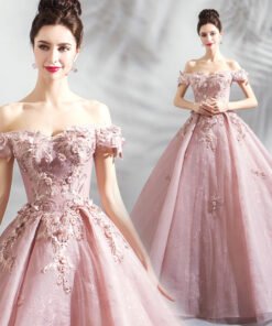 pink ball gown prom dress-0820-04