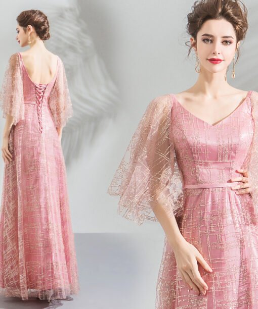 pink formal dress 0806-04