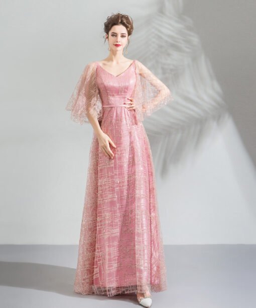 pink formal dress 0806-07