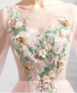 pink prom dress long-0819-01