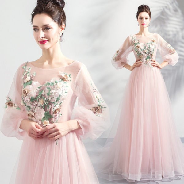 pink prom dress long-0819-04