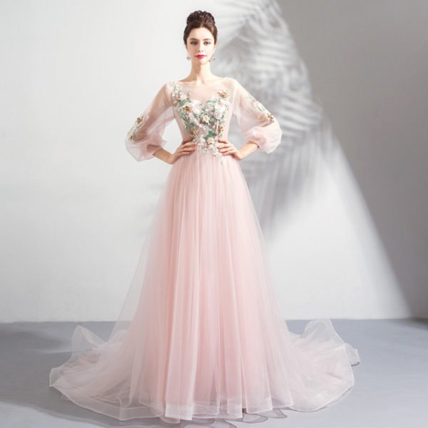 pink prom dress long-0819-05