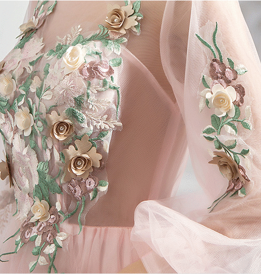 pink prom dress long-0819-07