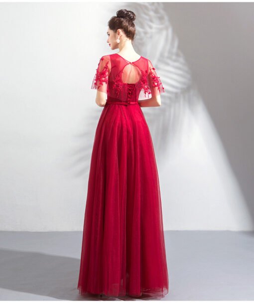 red formal dress long 0800-09