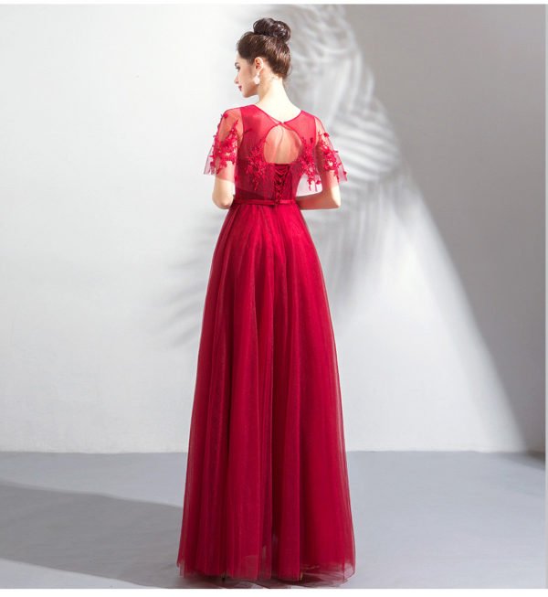 red formal dress long 0800-09