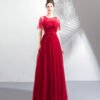 red formal dress long 0800-10